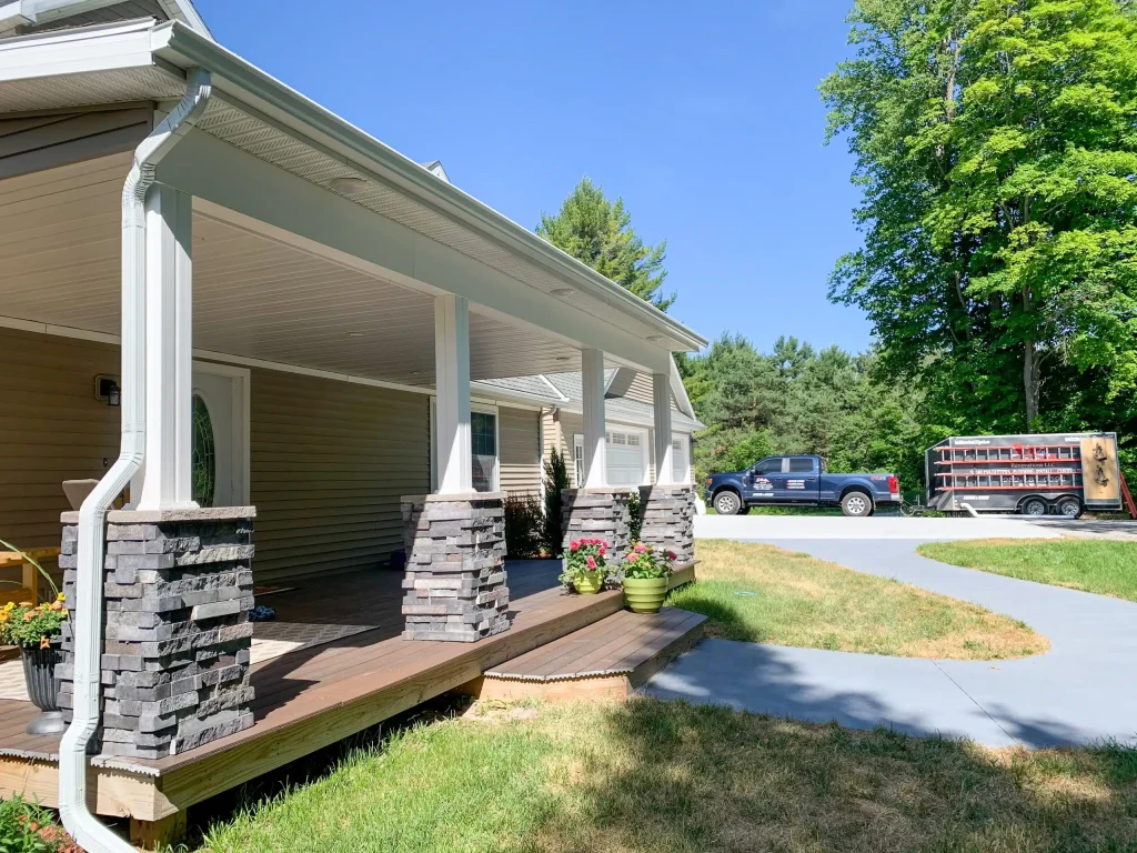 White Gutters installed onto home in Mio MI